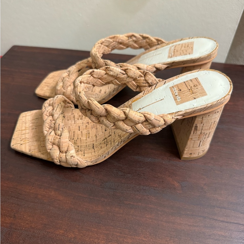 Dolce Vita Paily Braided Cork Block Heel Sandals – Size 8.5 – New - Picture 6 of 12